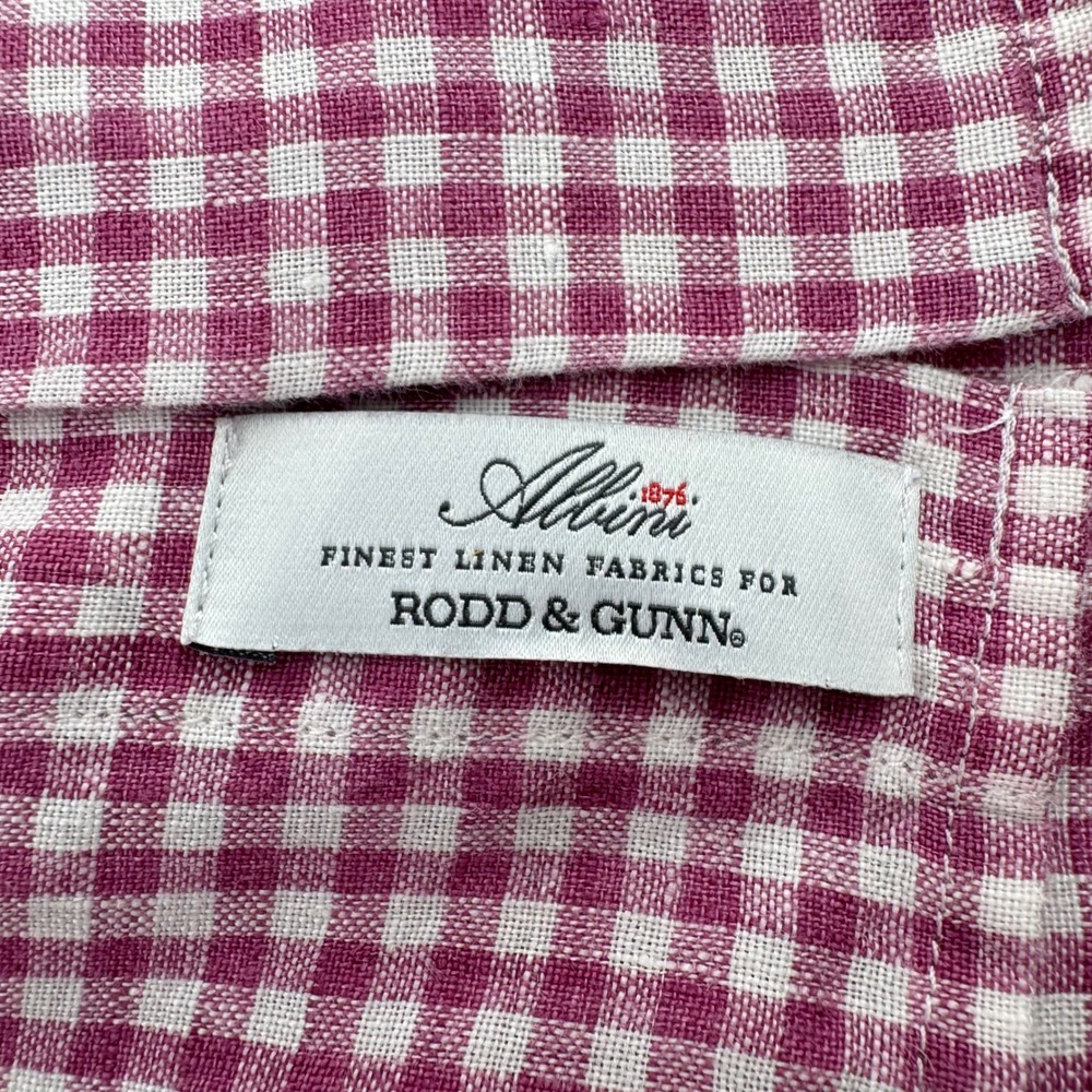 Rodd & Gunn Button Up Shirt Mens 3XL Pink Gingham 100%‎ Linen Italian Fabric - Picture 10 of 12